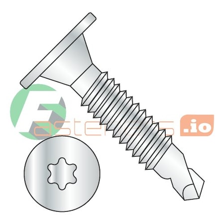 Newport Fasteners Self-Drilling Screw, #10-24 x 3/4 in, Zinc Plated Steel Wafer Head Torx Drive, 5000 PK 579949